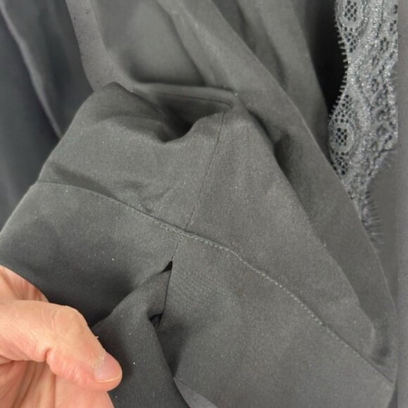Sezane 100% Silk Lace Trim Cassandra Blouse Black Size 38 French US 6 Minimalist - Picture 11 of 16